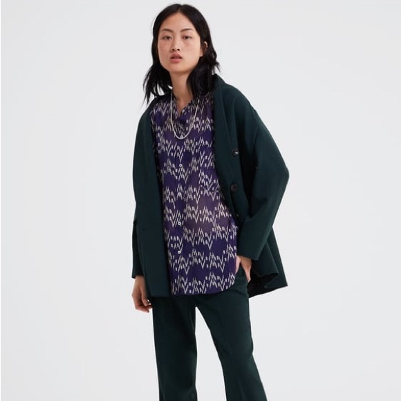 Zara - Semi Sheer Printed Shirt - Picture 2 of 4